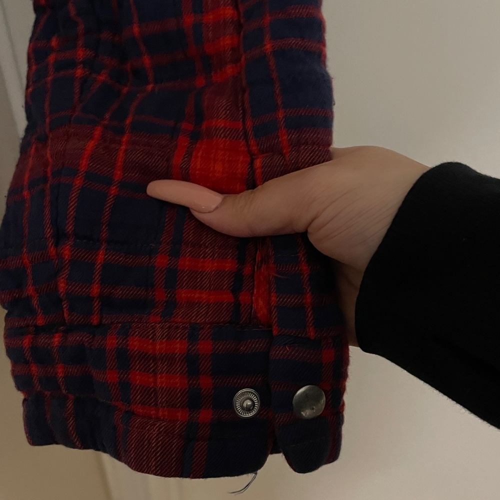 GAP Plaid and chambray belted jacket - Picture 8 of 8